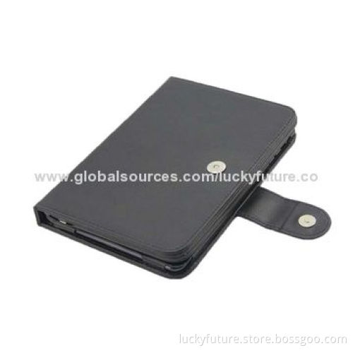 Detachable Wireless Bluetooth V3.0 59-key Plastic Keyboard with PU Leather Case for iPad Mini, Black